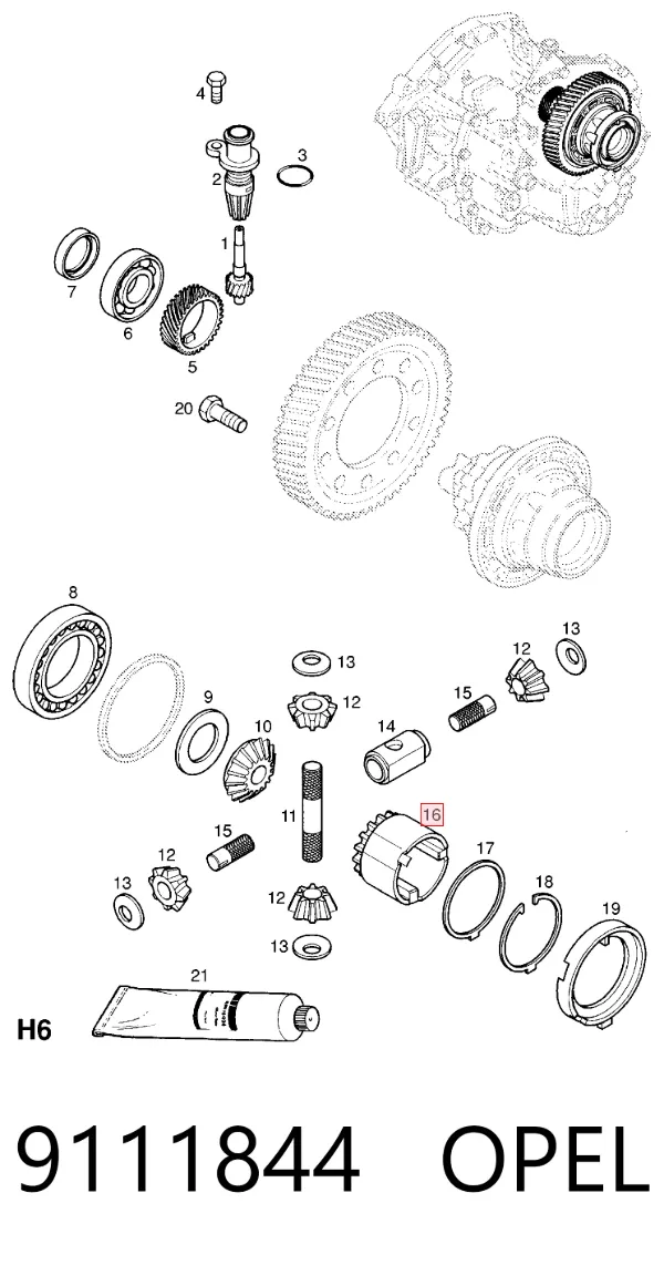 Satélite de diferencial 9111844 Opel