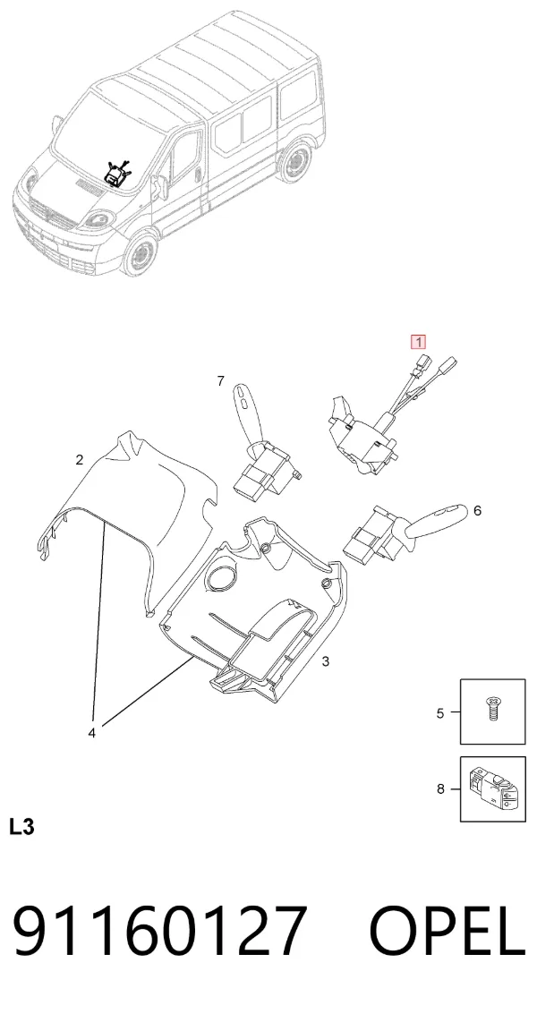 Anel AIRBAG de contato, cabo plano do volante 91160127 Opel
