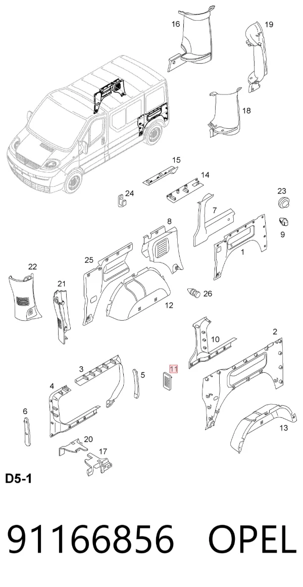 Grelha traseira de ventilação 91166856 General Motors