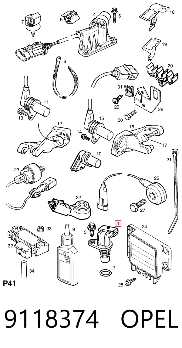 Sensor de posição da árvore distribuidora 9118374 Opel