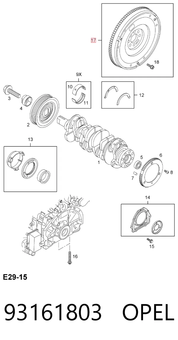 Volante de motor 93161803 Opel