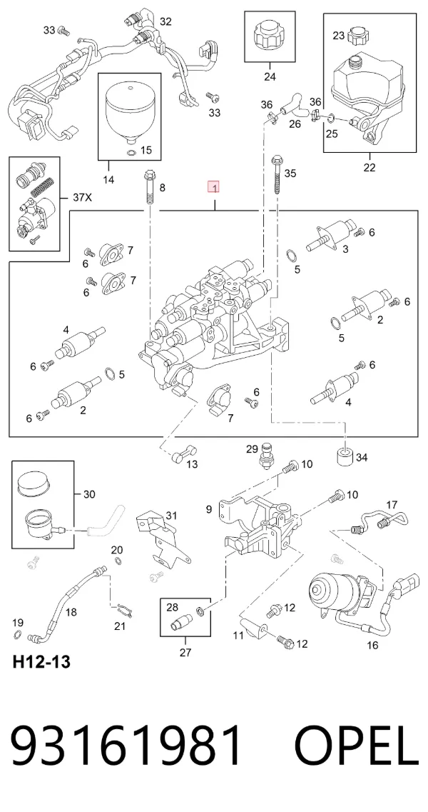 Atuador (acionador) de seleção de velocidades Opel Vivaro A