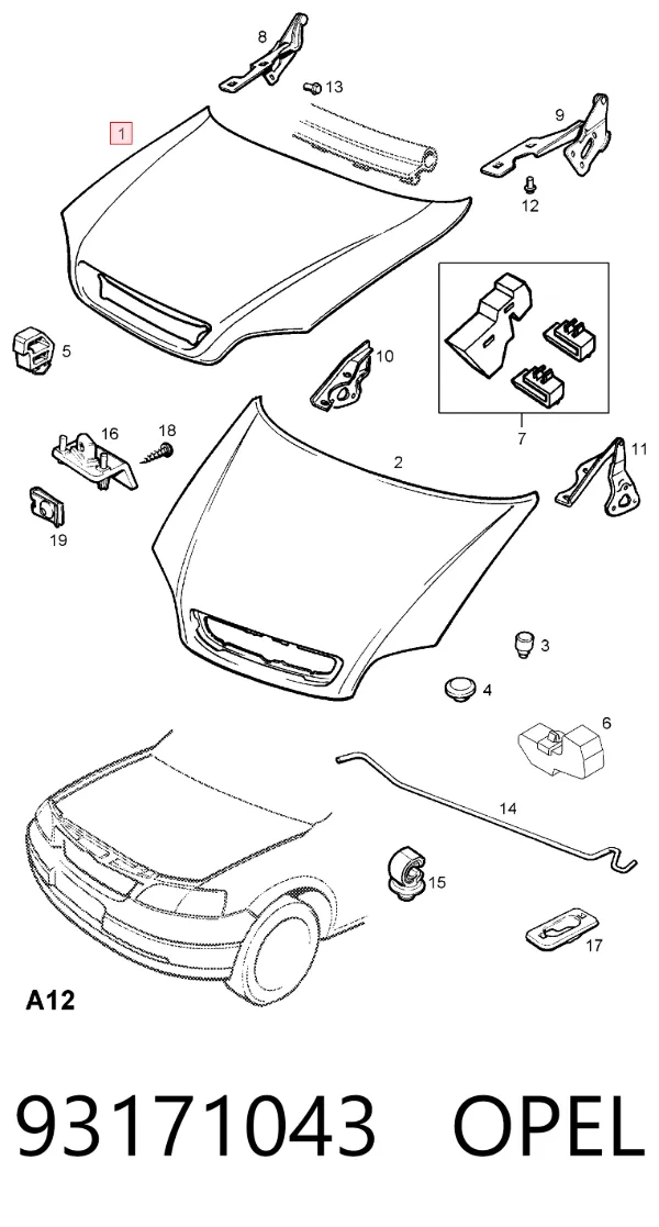 Capota 93171043 Opel