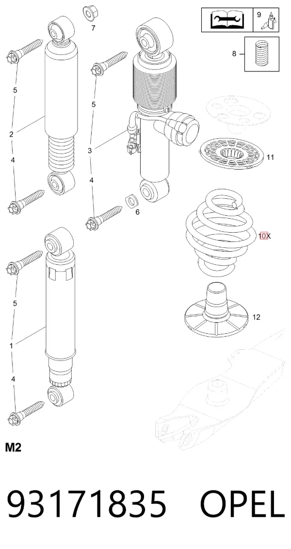 Mola traseira 93171835 Opel