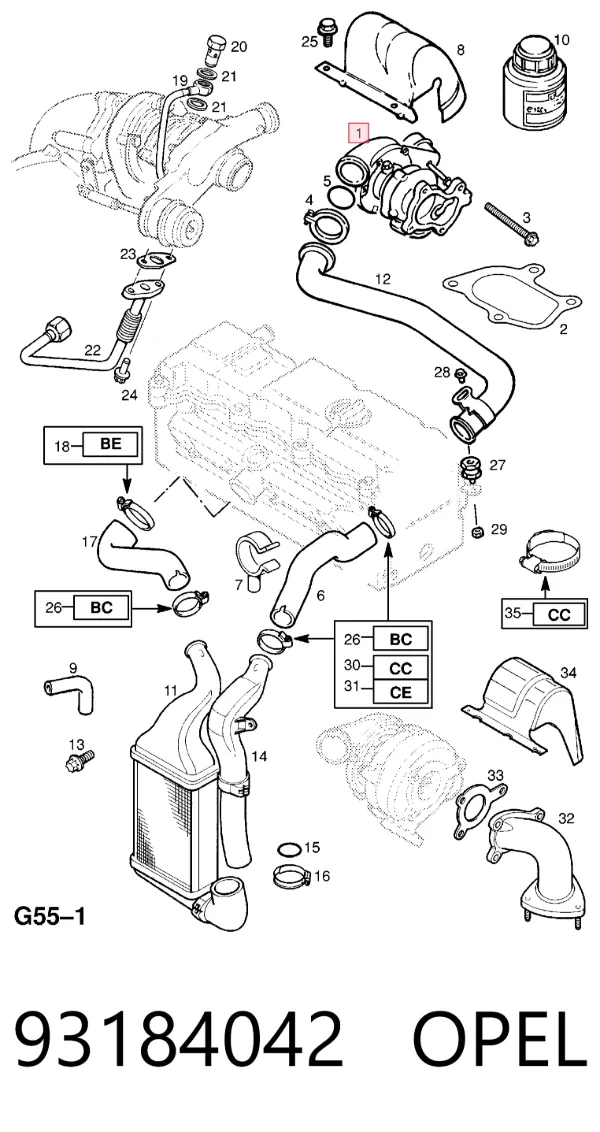 Turbina 93184042 Opel