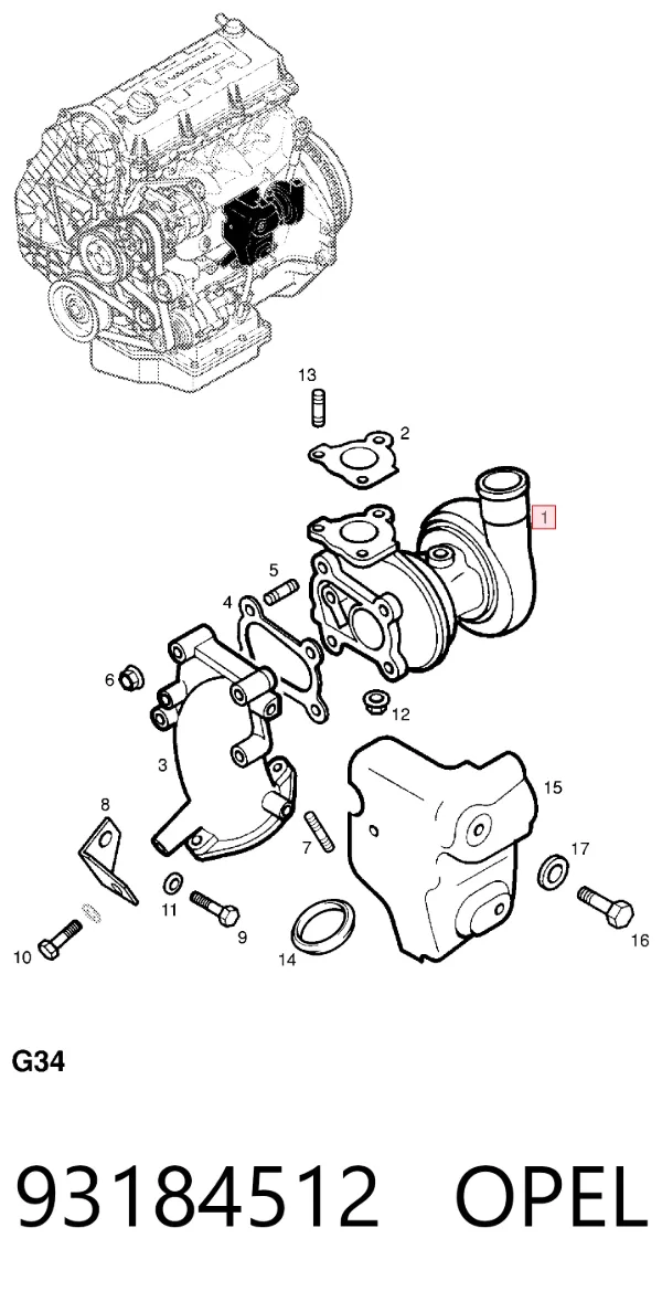 Turbina 93184512 Opel