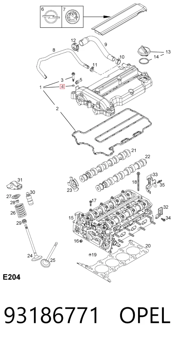 Vedante da tampa de válvulas de motor, kit 5607987 General Motors