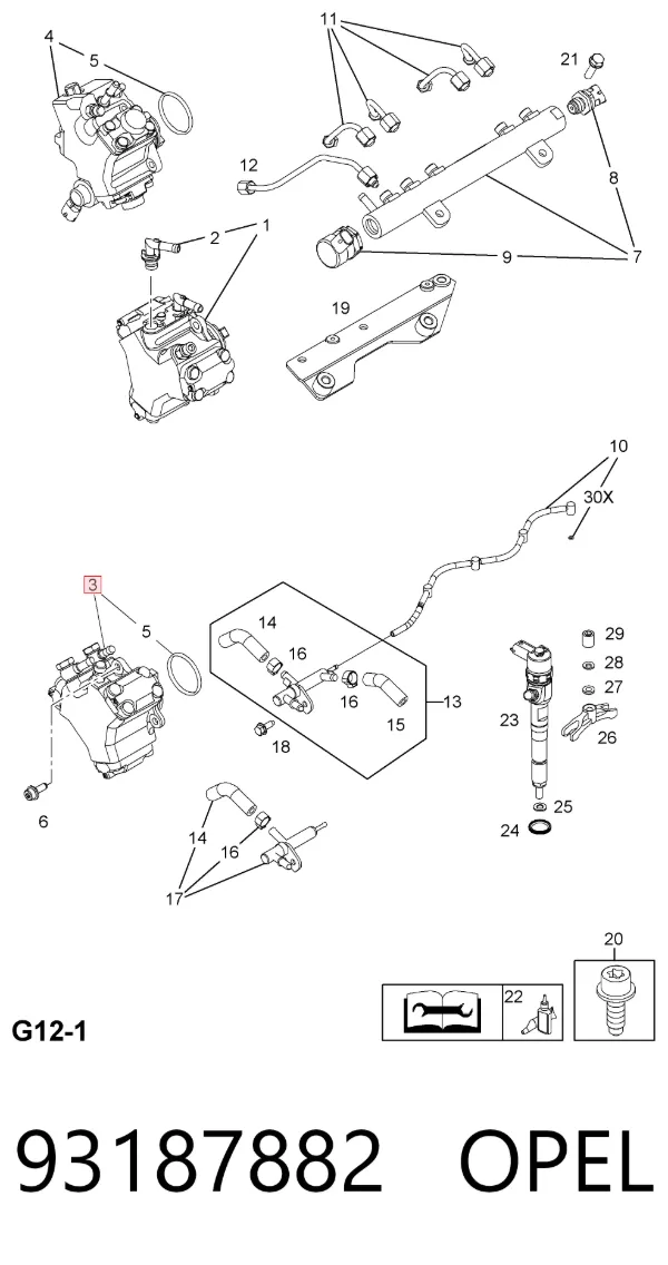 Bomba de combustível de pressão alta 93187882 Opel