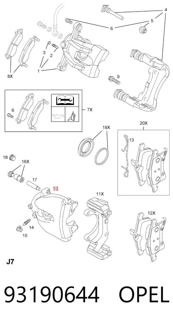 Suporte do freio dianteiro esquerdo 93190644 Opel