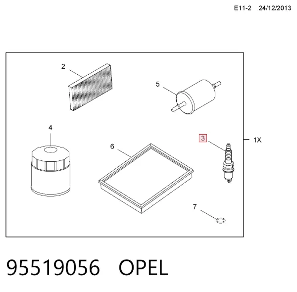 Vela de ignição 95519056 Opel