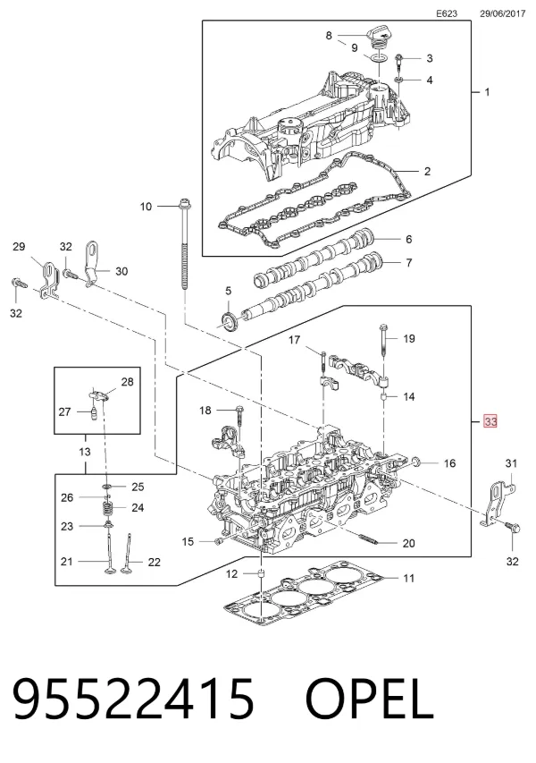 Cabeça de motor (CBC) 95522415 Opel