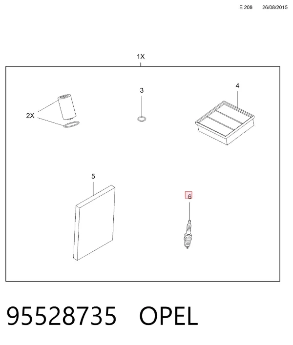 Vela de ignição 95528735 Opel