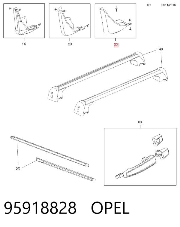 Protetores de lama traseiros, kit 95918828 Opel