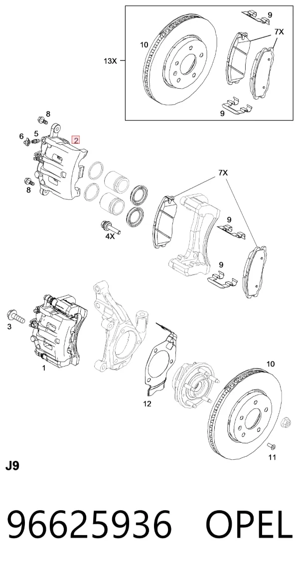 Suporte do freio dianteiro esquerdo 96625936 Opel