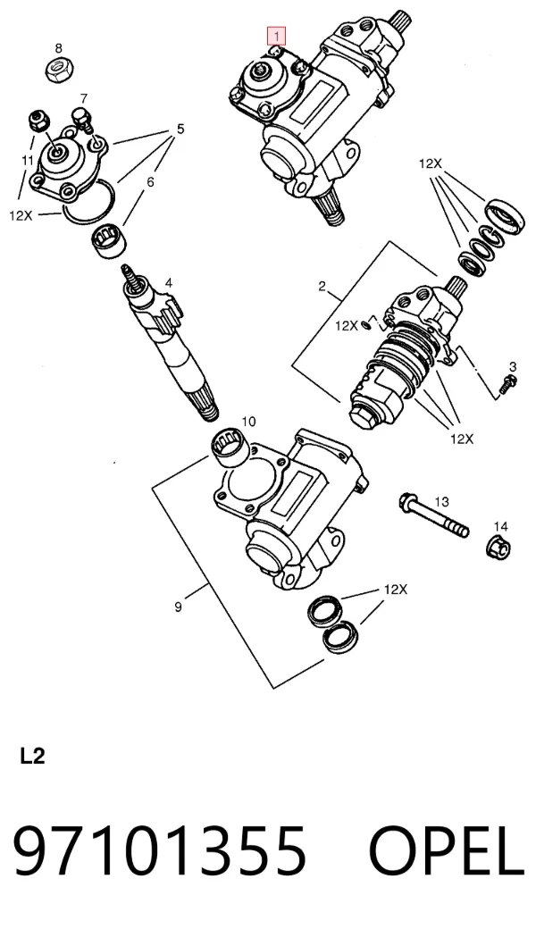 Cremalheira da direção Opel Frontera A