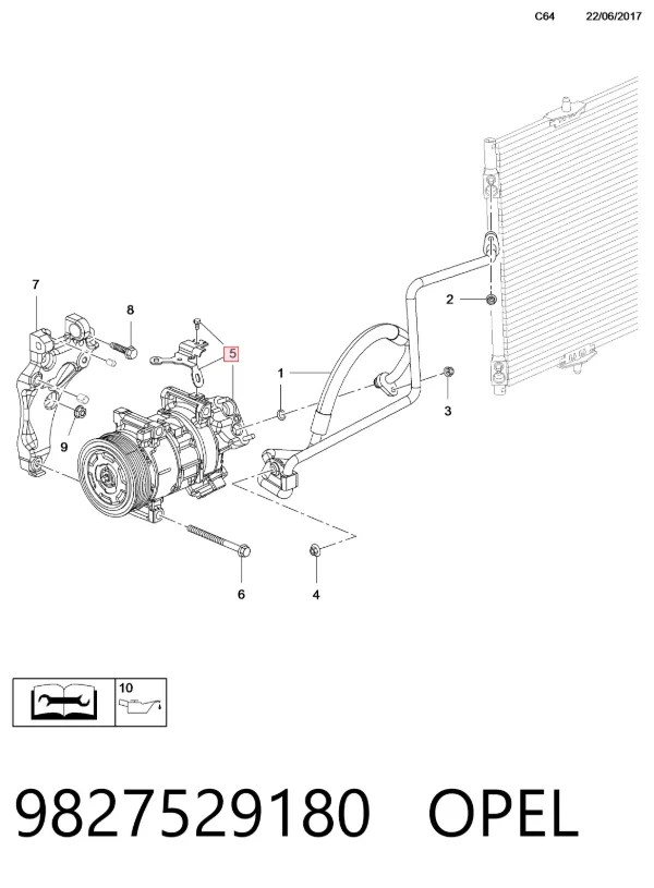 Compressor de aparelho de ar condicionado 9827529180 Opel