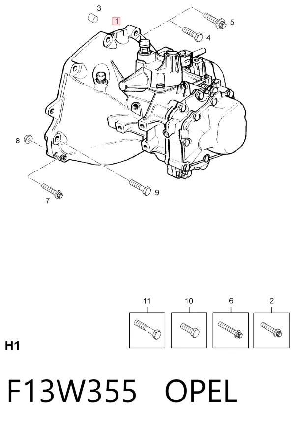 Caixa de Mudança montada (caixa mecânica de velocidades) F13W355 Opel
