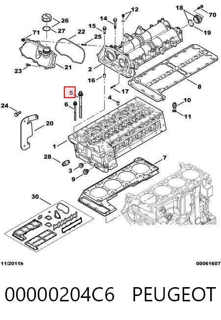 Parafuso de cabeça de motor (CBC) 00000204C6 Peugeot/Citroen