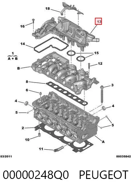 Tampa de válvulas 9678419980 Fiat/Alfa/Lancia
