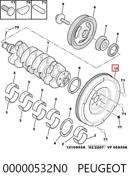 Volante de motor 00000532N0 Peugeot/Citroen