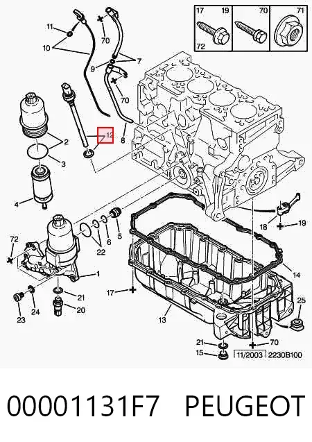 Sensor do nível de óleo de motor 00001131F7 Peugeot/Citroen