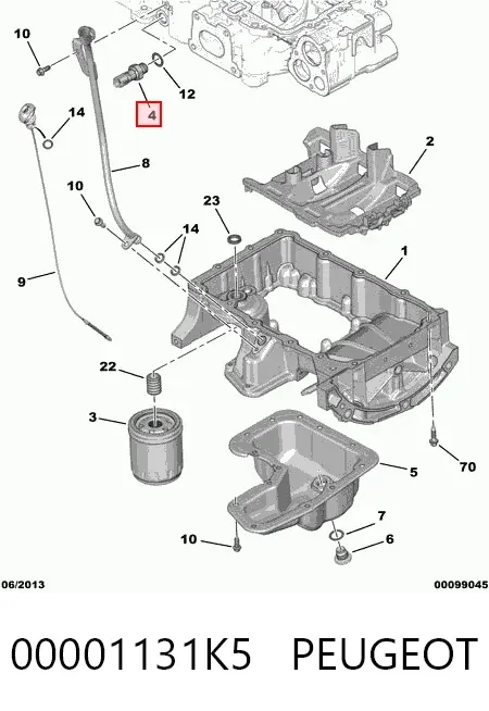 Sensor de pressão de óleo 00001131K5 Peugeot/Citroen