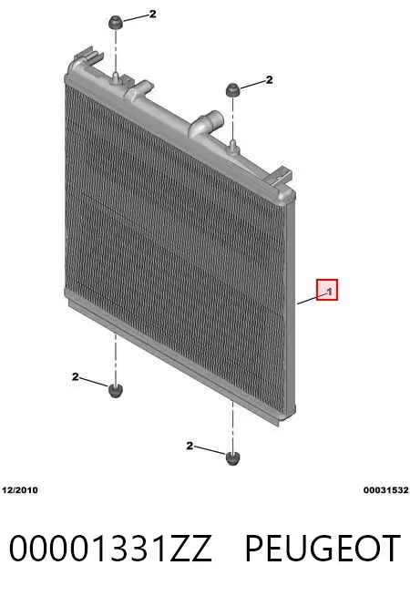 Radiador de esfriamento de motor 00001331ZZ Peugeot/Citroen