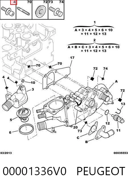 Termostato 00001336V0 Peugeot/Citroen