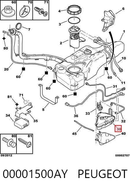 Tanque para os aditivos 00001500AY Peugeot/Citroen