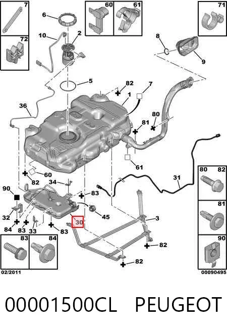 Tanque para os aditivos 00001500CL Peugeot/Citroen