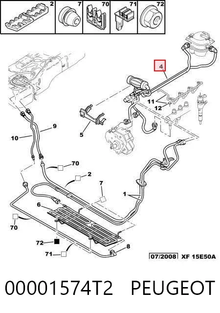 Tubo de combustível, kit 00001574T2 Peugeot/Citroen