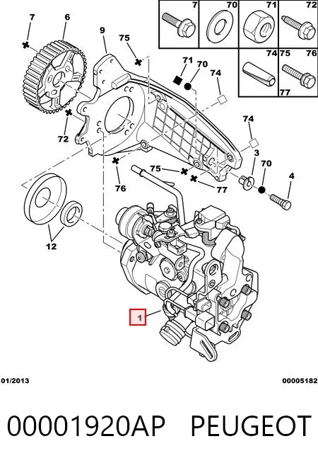 Bomba de combustível de pressão alta 00001920AP Peugeot/Citroen