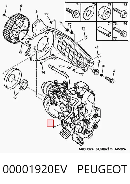 Bomba de combustível de pressão alta 00001920EV Peugeot/Citroen