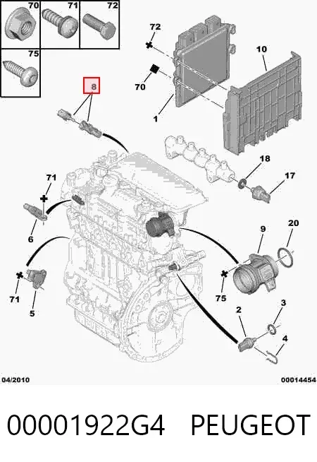 Sensor de temperatura de combustível 00001922G4 Peugeot/Citroen