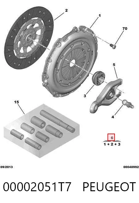 Kit de embraiagem (3 peças) 00002051T7 Peugeot/Citroen