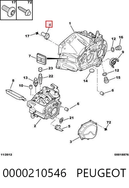 Guia do rolamento de desengate de embraiagem 0000210546 Peugeot/Citroen