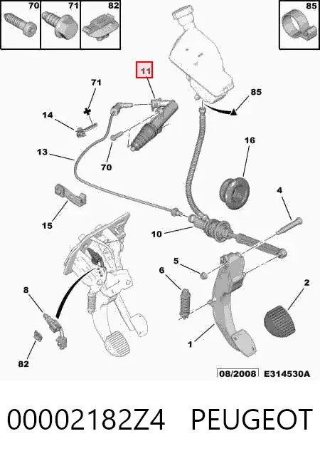 Cilindro de trabalho de embraiagem 00002182Z4 Peugeot/Citroen