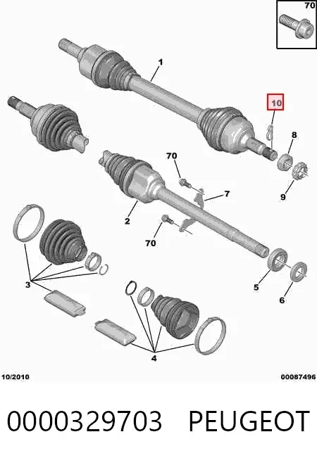 Contrapino de porca de cubo 0000329703 Peugeot/Citroen