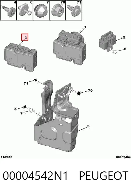 Módulo de direção (Centralina eletrônica) ABS 00004542N1 Peugeot/Citroen