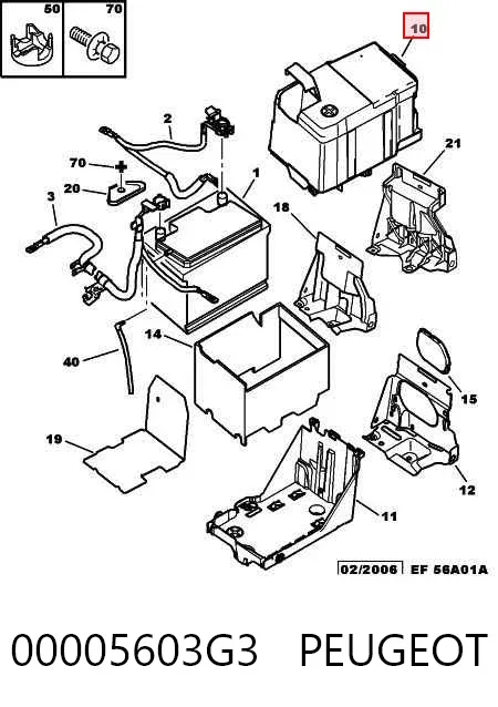 Tampa de bateria recarregável (PILHA) 00005603G3 Peugeot/Citroen