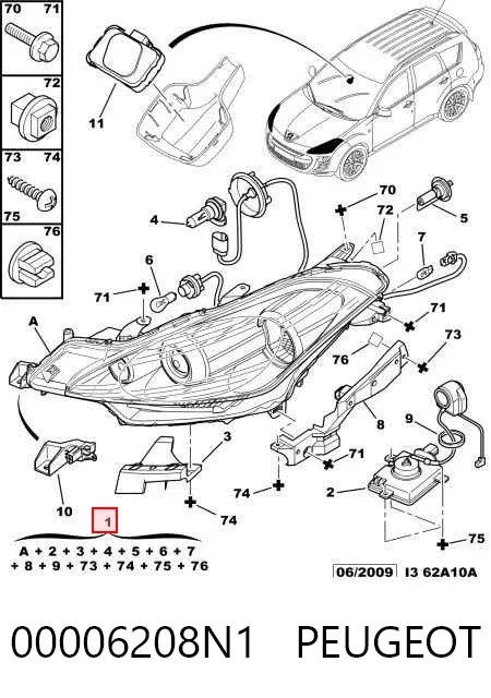 Luz esquerda 00006208N1 Peugeot/Citroen
