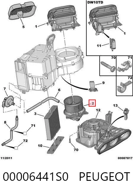 Motor de ventilador de forno (de aquecedor de salão) 00006441S0 Peugeot/Citroen