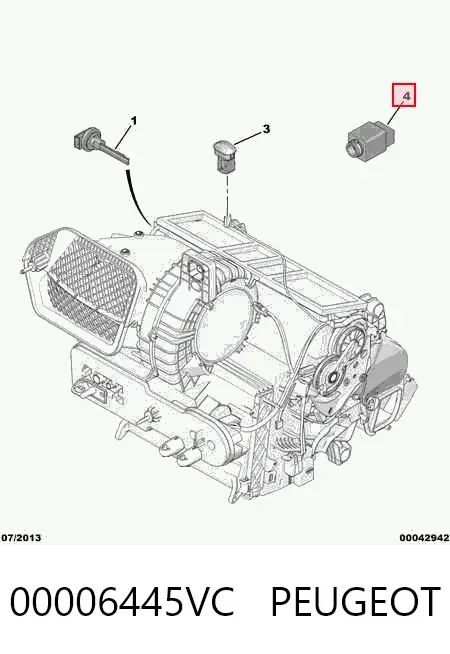 Sensor de temperatura de ar no salão 00006445VC Peugeot/Citroen