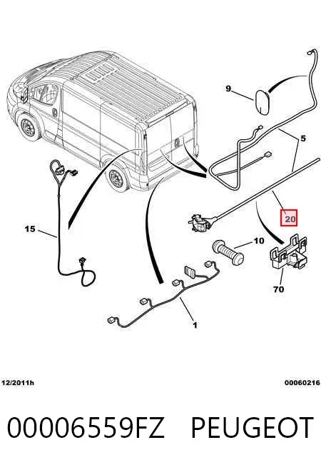 Guia da porta traseira batente 00006559FZ Peugeot/Citroen