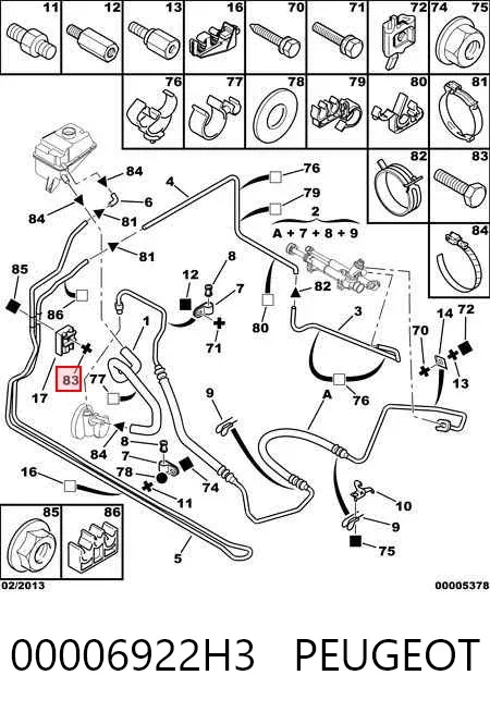Parafuso de proteção de motor 00006922H3 Peugeot/Citroen