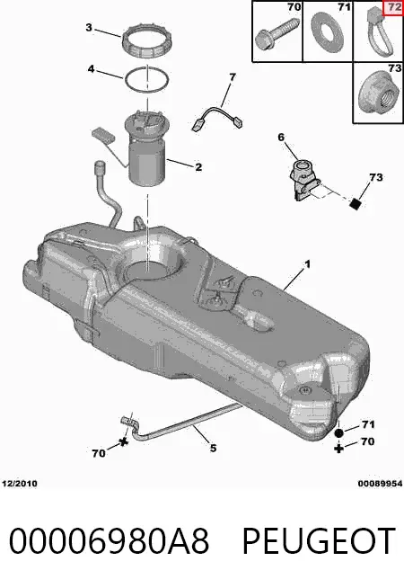 Braçadeira de plástico universal 00006980A8 Peugeot/Citroen