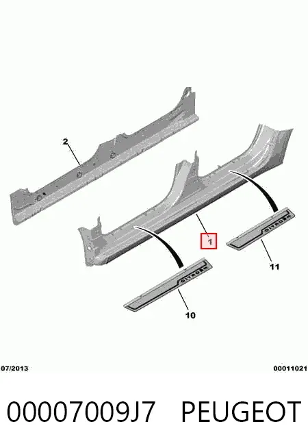 Acesso externo esquerdo 00007009J7 Peugeot/Citroen