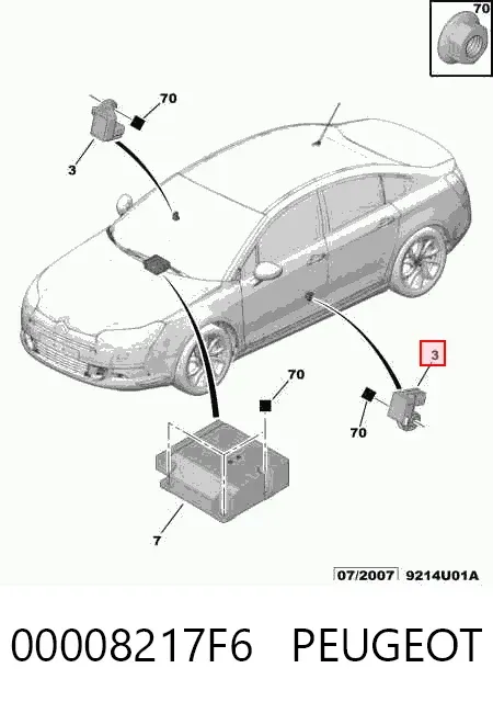 Sensor SRS 00008217F6 Peugeot/Citroen