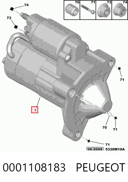 Motor de arranco 0001108183 Peugeot/Citroen