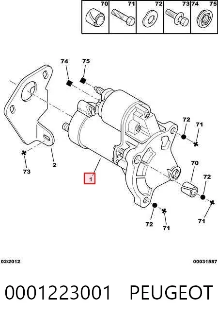 Motor de arranco 0001223001 Peugeot/Citroen